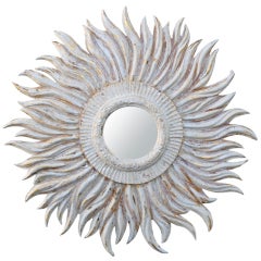Antique Unique Italian Carved Sunburst Mirror