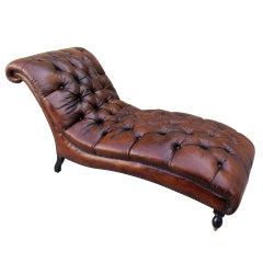 Leather Tufted Chaise Longues C. 1950's