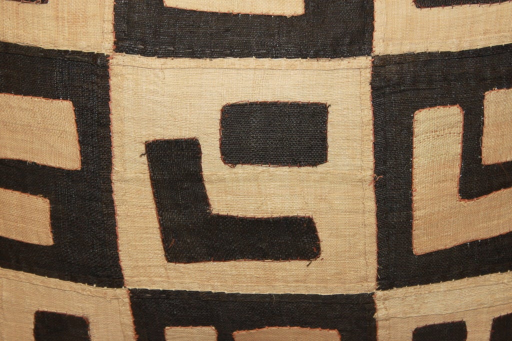 Mid-20th Century Pair of Vintage Kuba Cloth Pillows