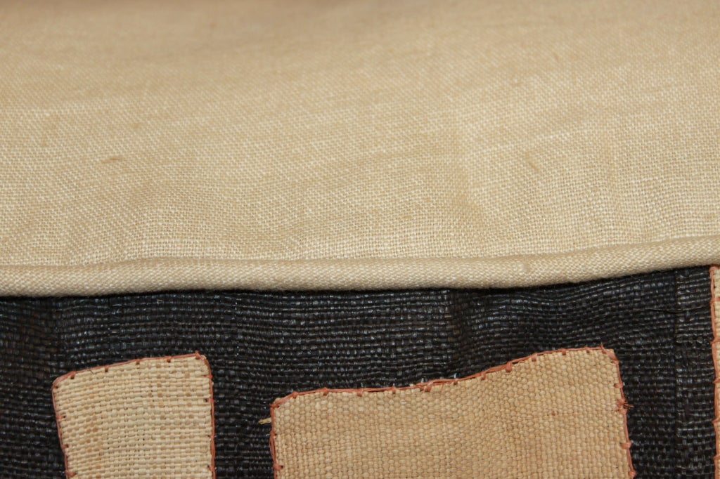 Linen Pair of Vintage Kuba Cloth Pillows