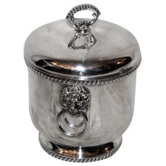 English Sheffield Ice Bucket with Petite Tongs