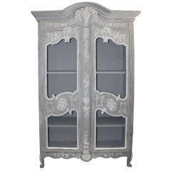 19th C. Louis XV Style Painted Armoire