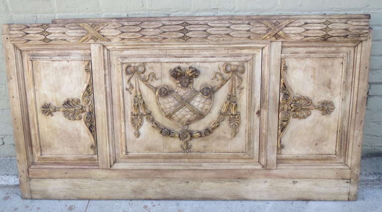 19th C. Continental Carved "Coat of Arms" Panel