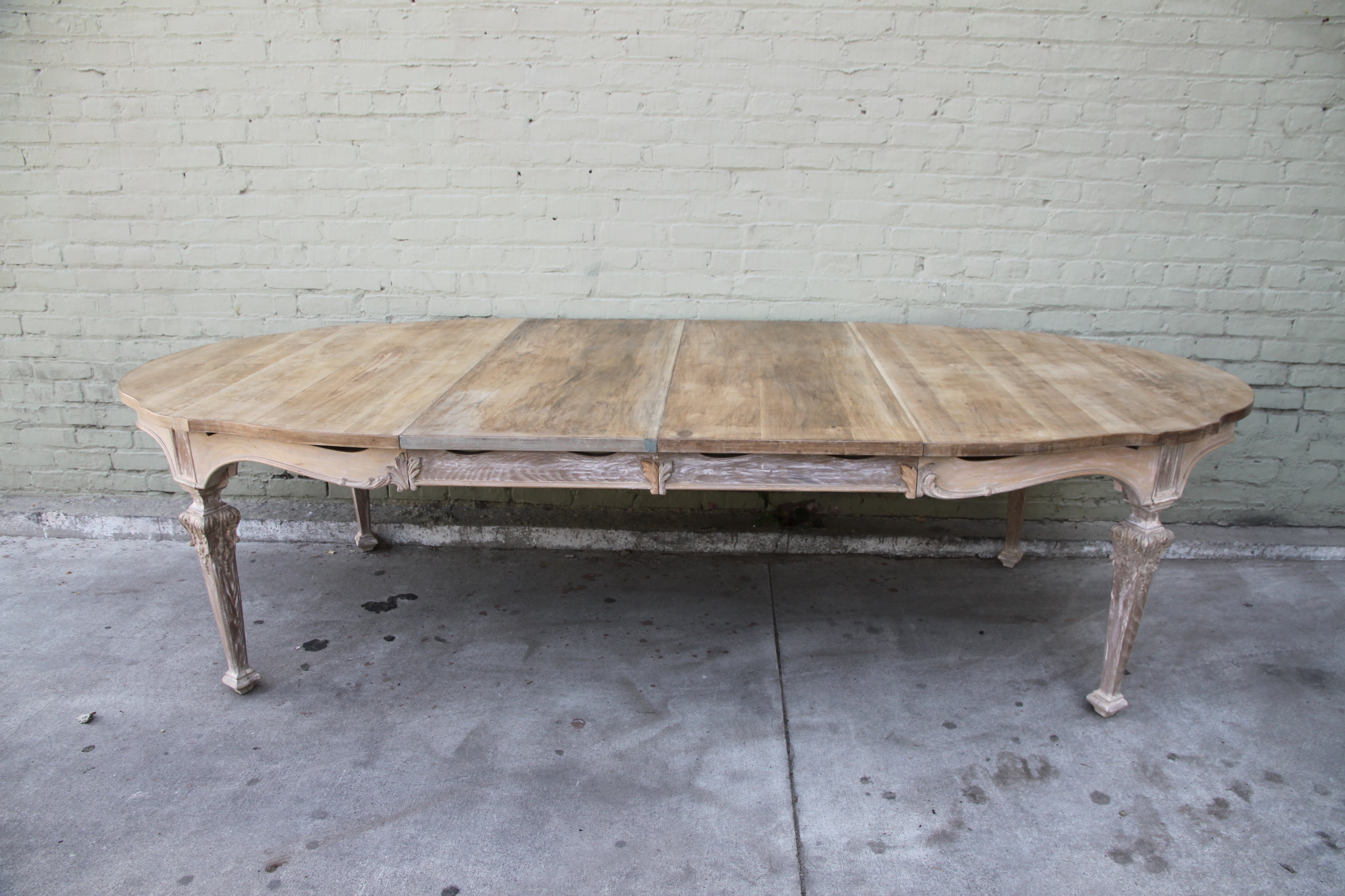 French Painted Dining Table with Leaves