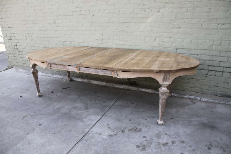 French Painted Dining Table with Leaves 1