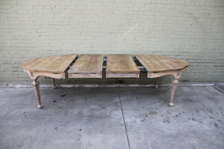 20th Century French Painted Dining Table with Leaves