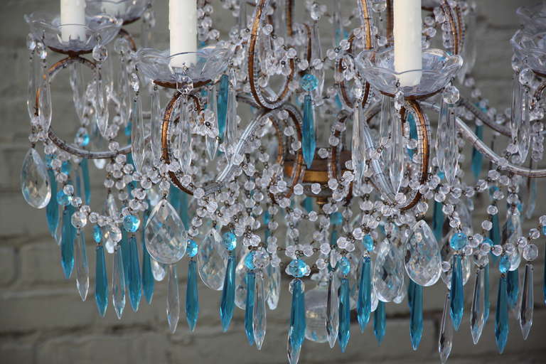 aqua beaded chandelier