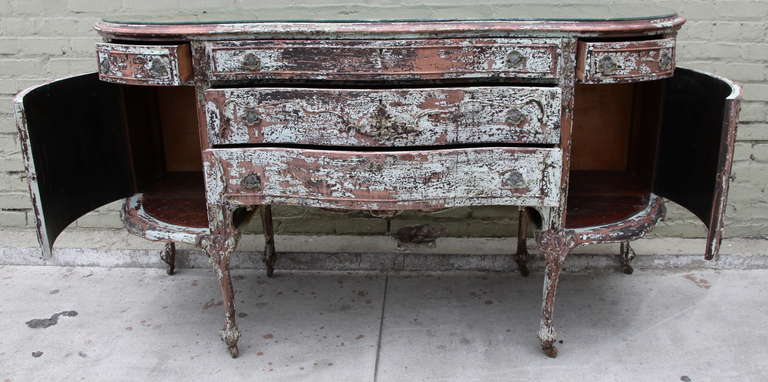 Wood 19th Century French Painted Sideboard