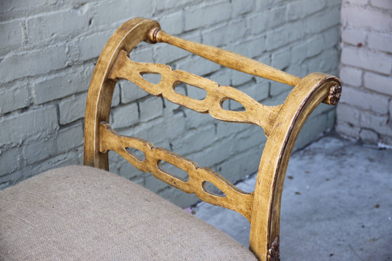 Country Italian Panted and Parcel-Gilt Bench