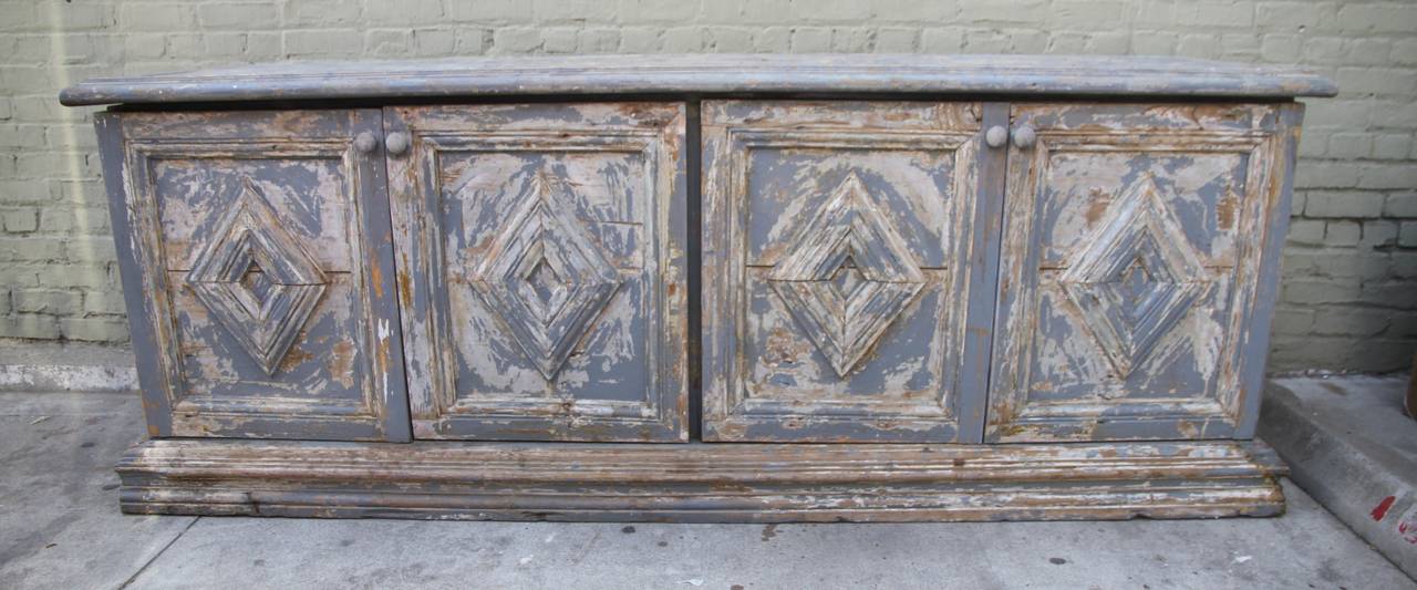 19th century painted French sideboard with two pairs of doors.