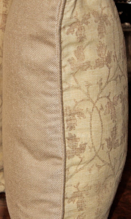 Down Pair of Rose Tarlow Textile Printed Linen Pillows