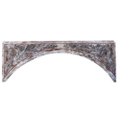 19th C. Monumental Italian Carved Wood Architectural Panel