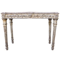 19th C. Italian Painted and Silver Parcel Gilt Console