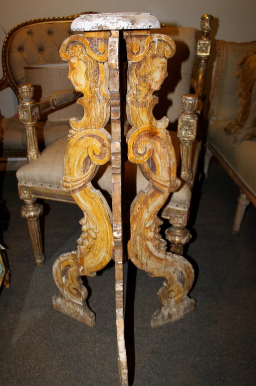 Italian Painted Candle Holder C. 1900's