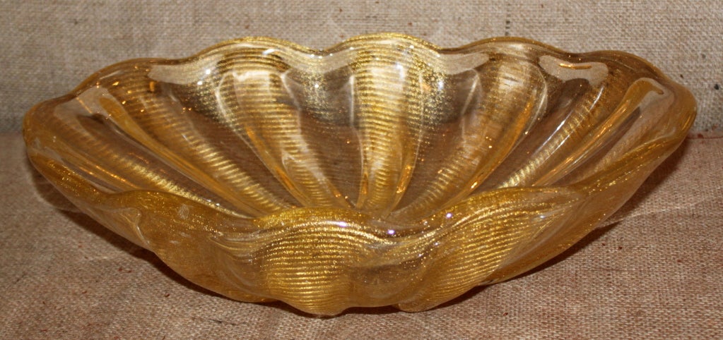 Vintage Scalloped Murano Bowl