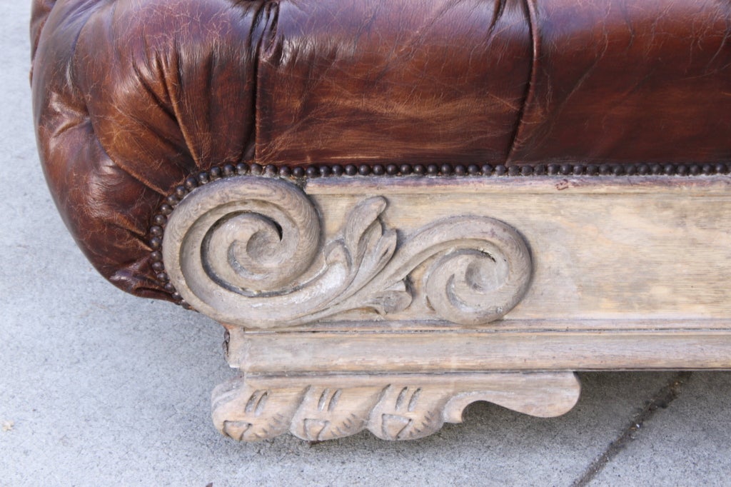 Leather Tufted Chaise Longues C. 1900's 2