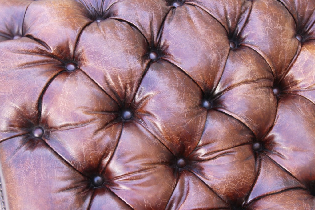 Leather Tufted Chaise Longues C. 1900's 3