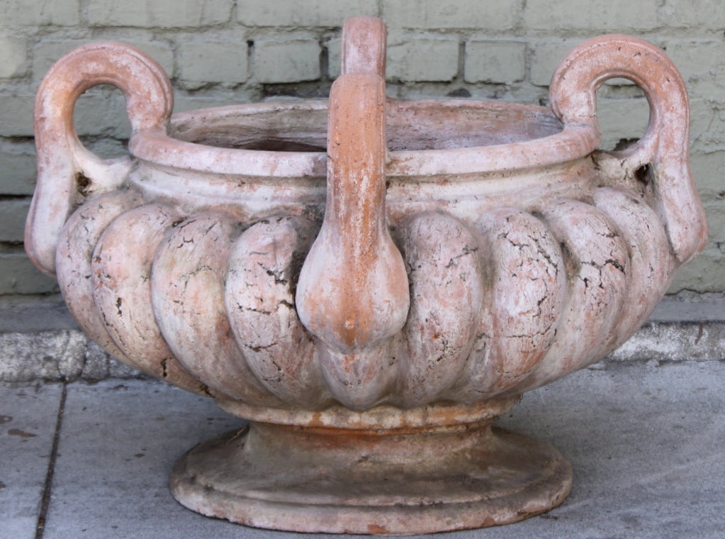 Pair of Vintage Monumental Terra Cotta Urns