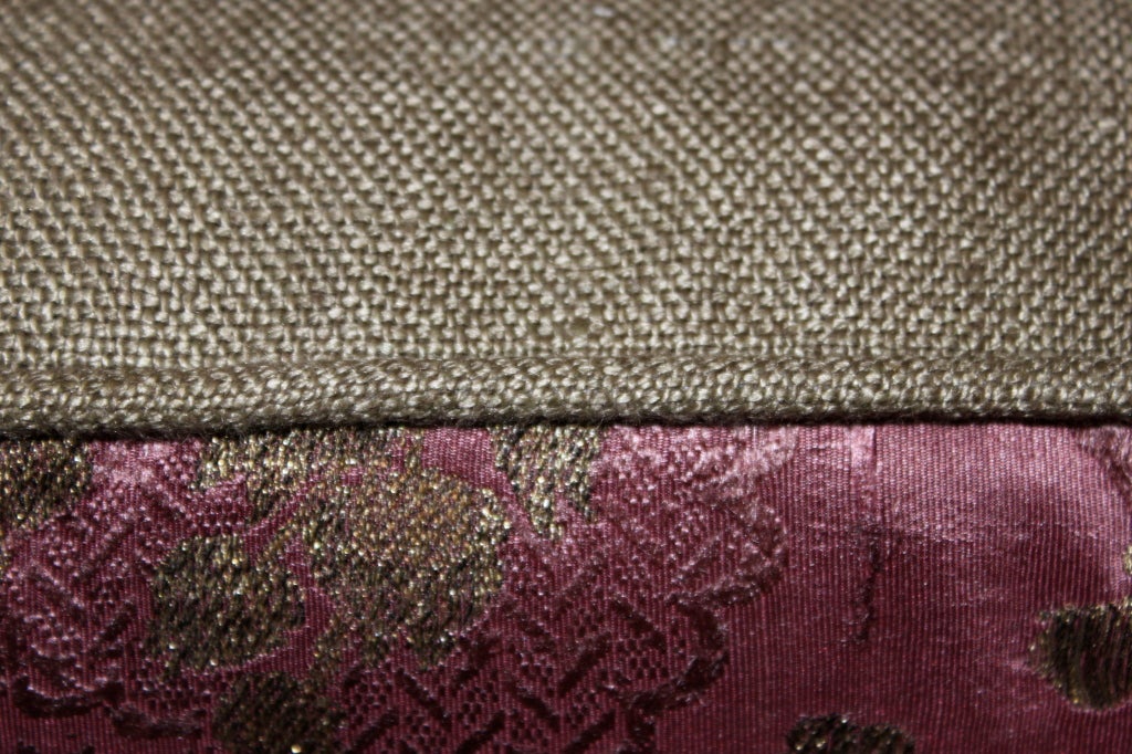 Down Pair of 19th Century Italian Metallic Silk Pillows