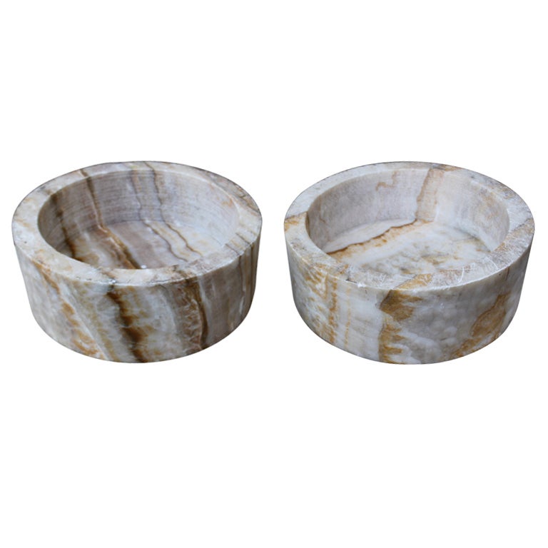 Vintage Stone Bowls, Pair at 1stdibs