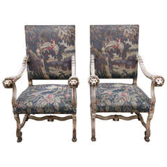 Pair of 19th Century Tapestry Armchairs