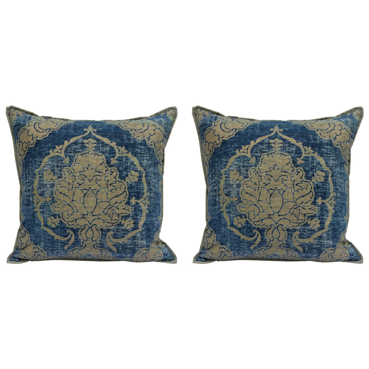 Pair of Vintage Italian Fortuny Pillows