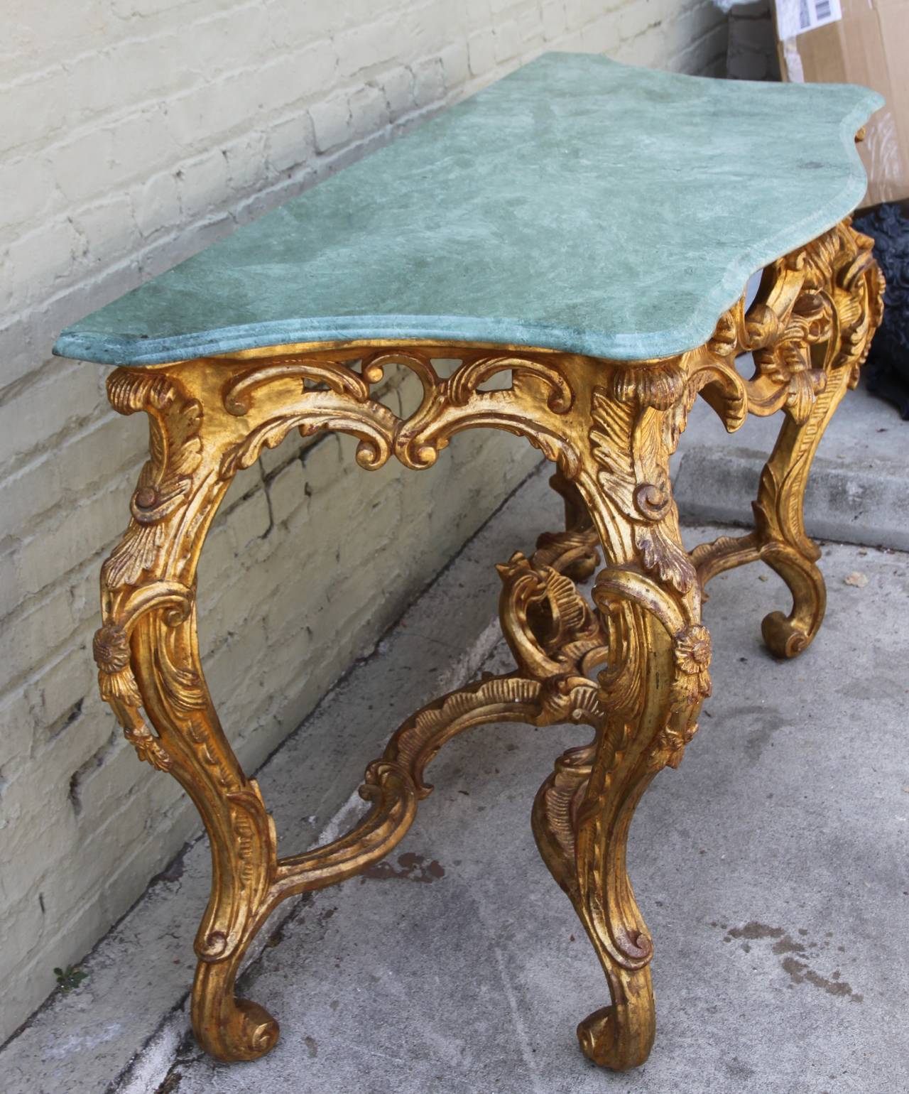 Louis XV French Giltwood Console with Marble Top
