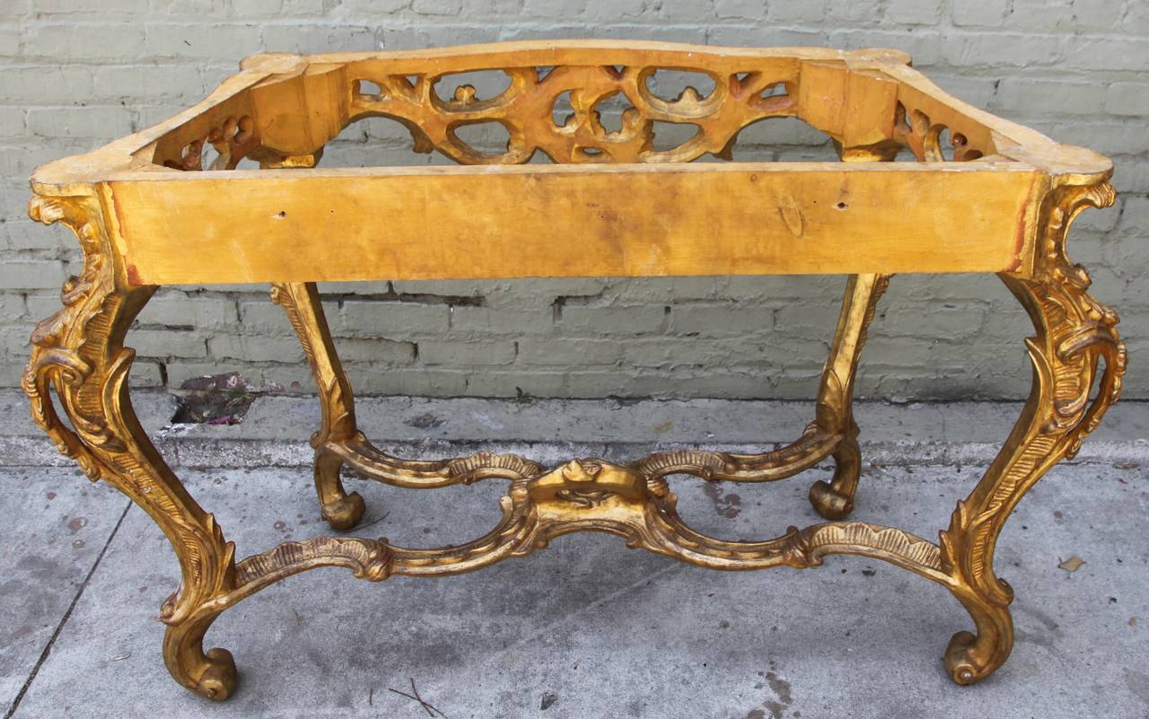 French Giltwood Console with Marble Top 3