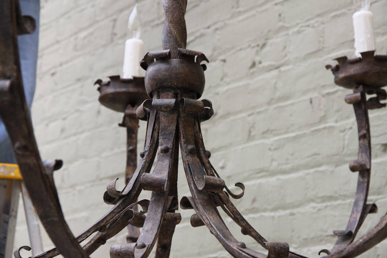 Spanish Wrought Iron Five-Arm Chandelier 1