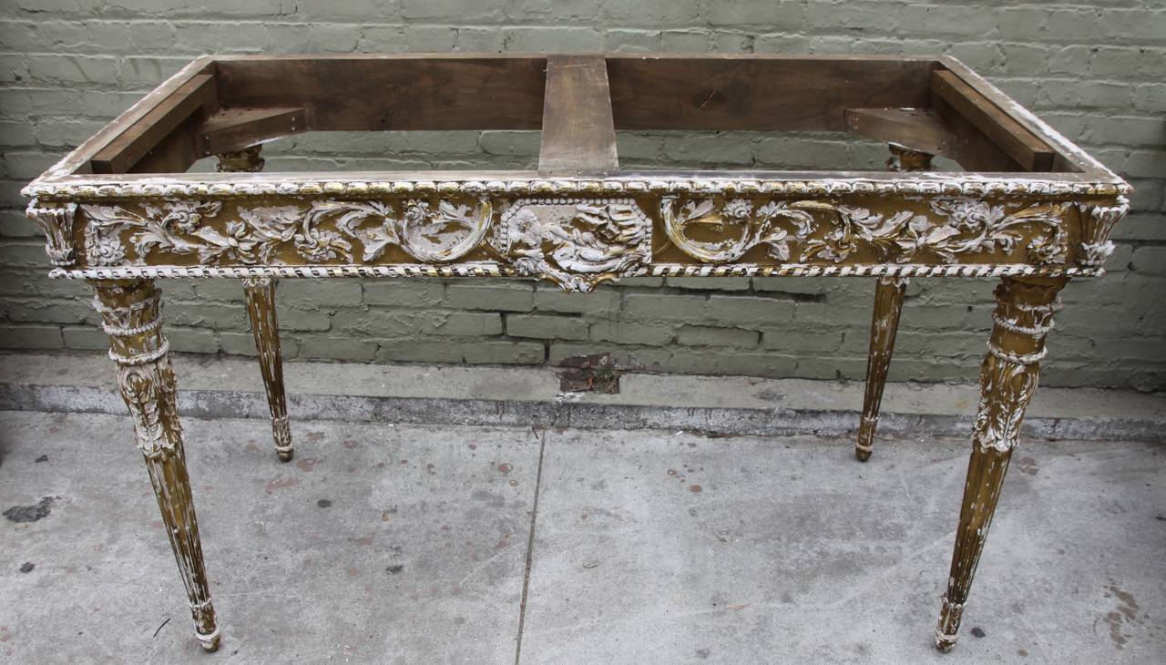 19th C. Italian Neoclassical Style Console with Antique Mirrored Top 4