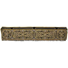 19th Century Metallic Appliqued Velvet with Fringe 10