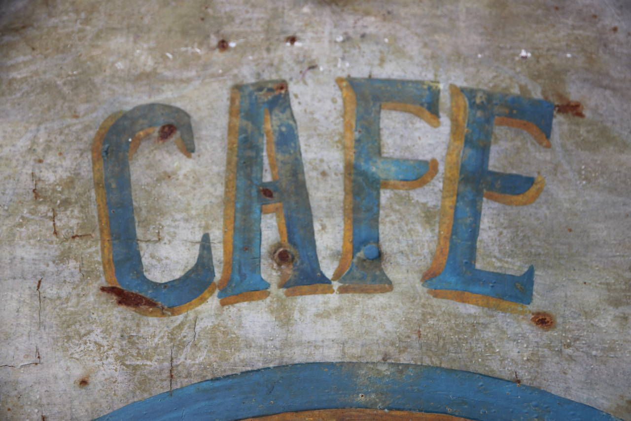 19th Century French Painted Clock Face In Distressed Condition In Los Angeles, CA