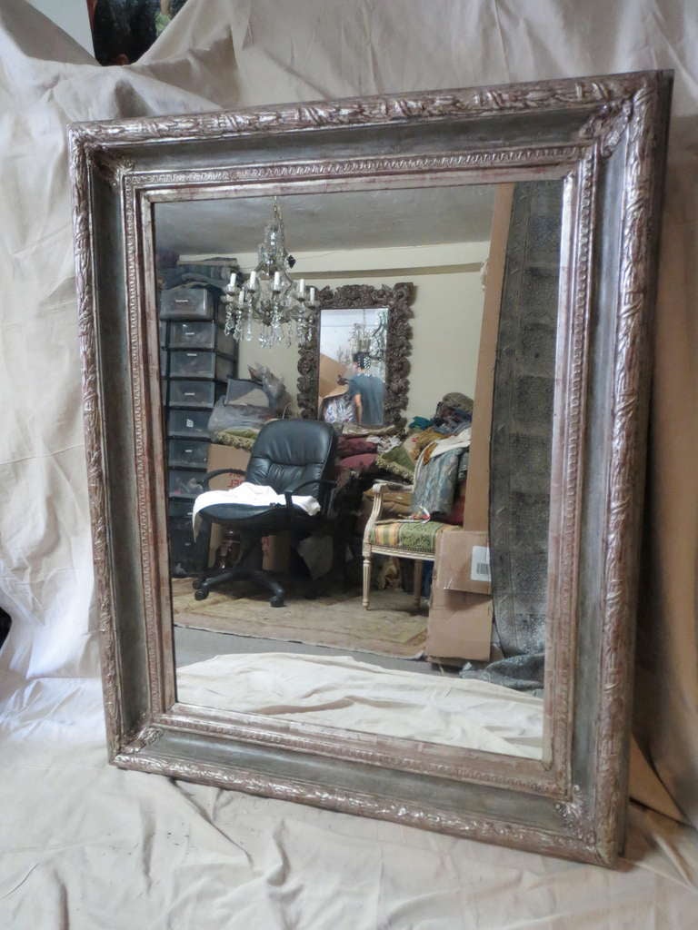 Soft Blue & Silver Gilt Mirror C. 1930