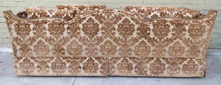 Carved Italian Giltwood Upholstered Sofa C. 1900's In Distressed Condition In Los Angeles, CA