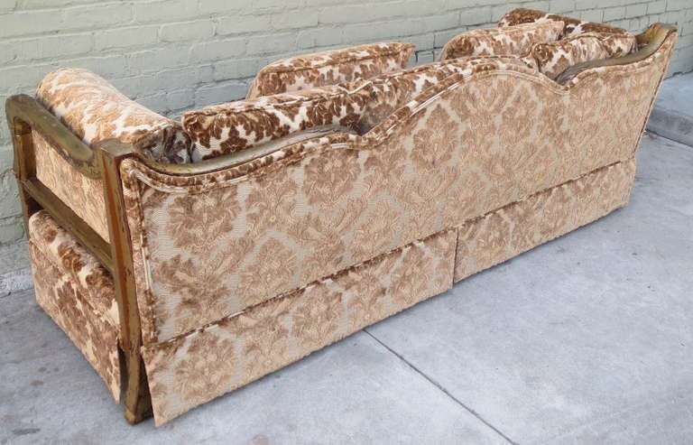 Carved Italian Giltwood Upholstered Sofa C. 1900's 2