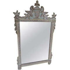 Carved Italian Painted Urn Mirror C. 1930
s