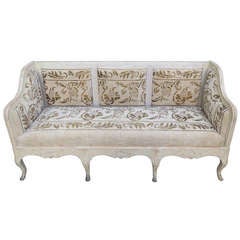 19th Century Carved Painted Swedish Sofa 