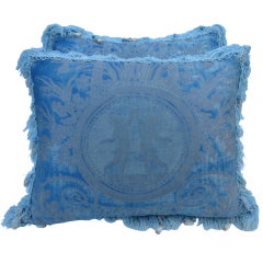 Pair of Vintage Fortuny Pillows with Trim Pair of Vintage Fortuny Pillows with Trim