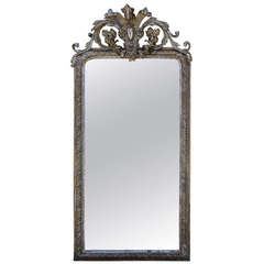 19th Century French Painted and Parcel Gilt Mirror