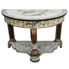 19th Century English Painted 
Parcel Gilt Console