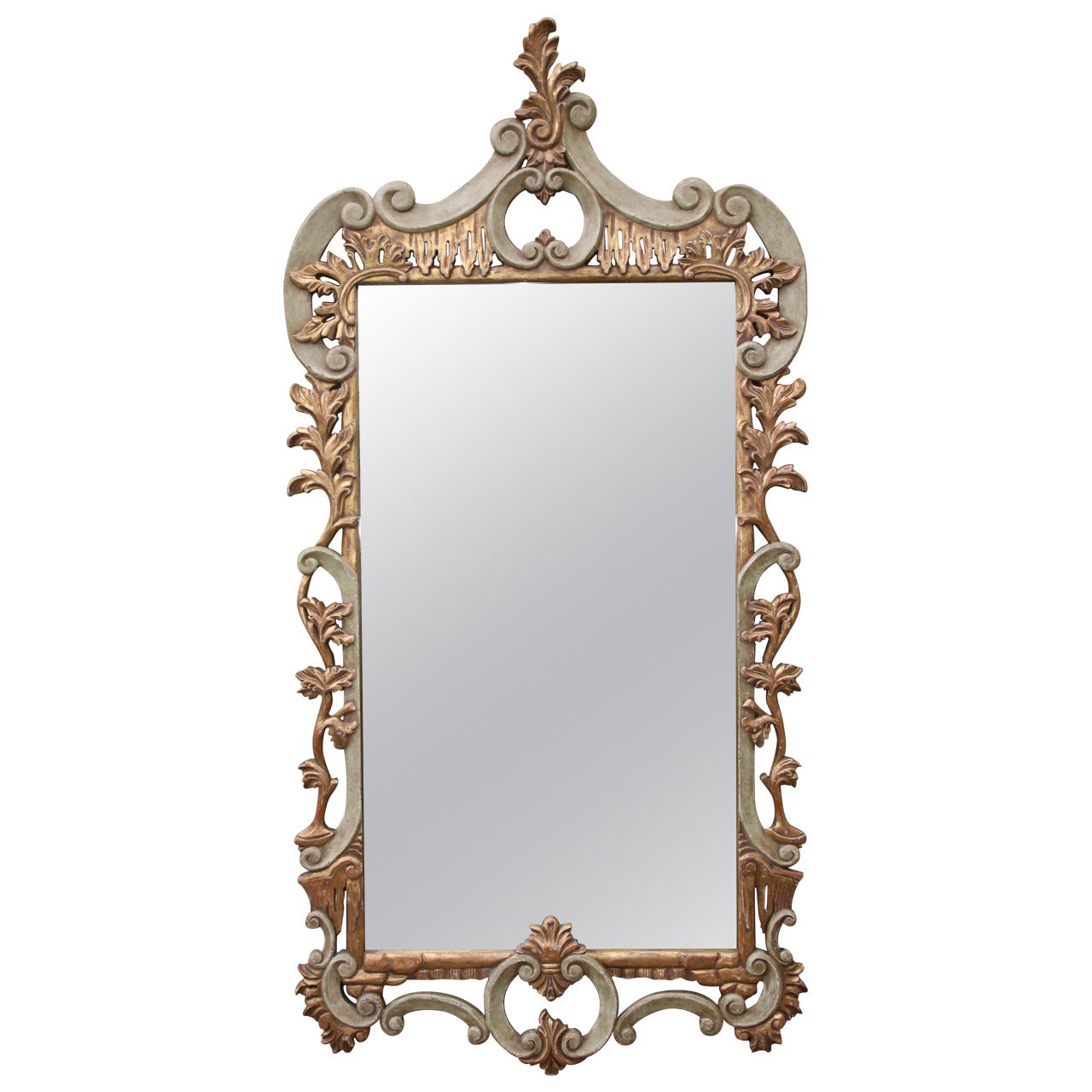 Italian Painted and Parcel-Gilt Mirror