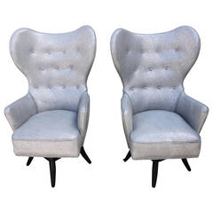 High Back Armchairs by Carl Gustav Hiort of Ornas