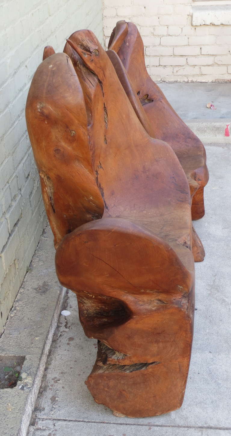 Mid-20th Century Pair of Nakashima Style Rosewood Root Chairs