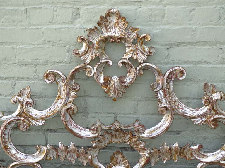 Italian Carved Silver Leaf Headboard at 1stdibs