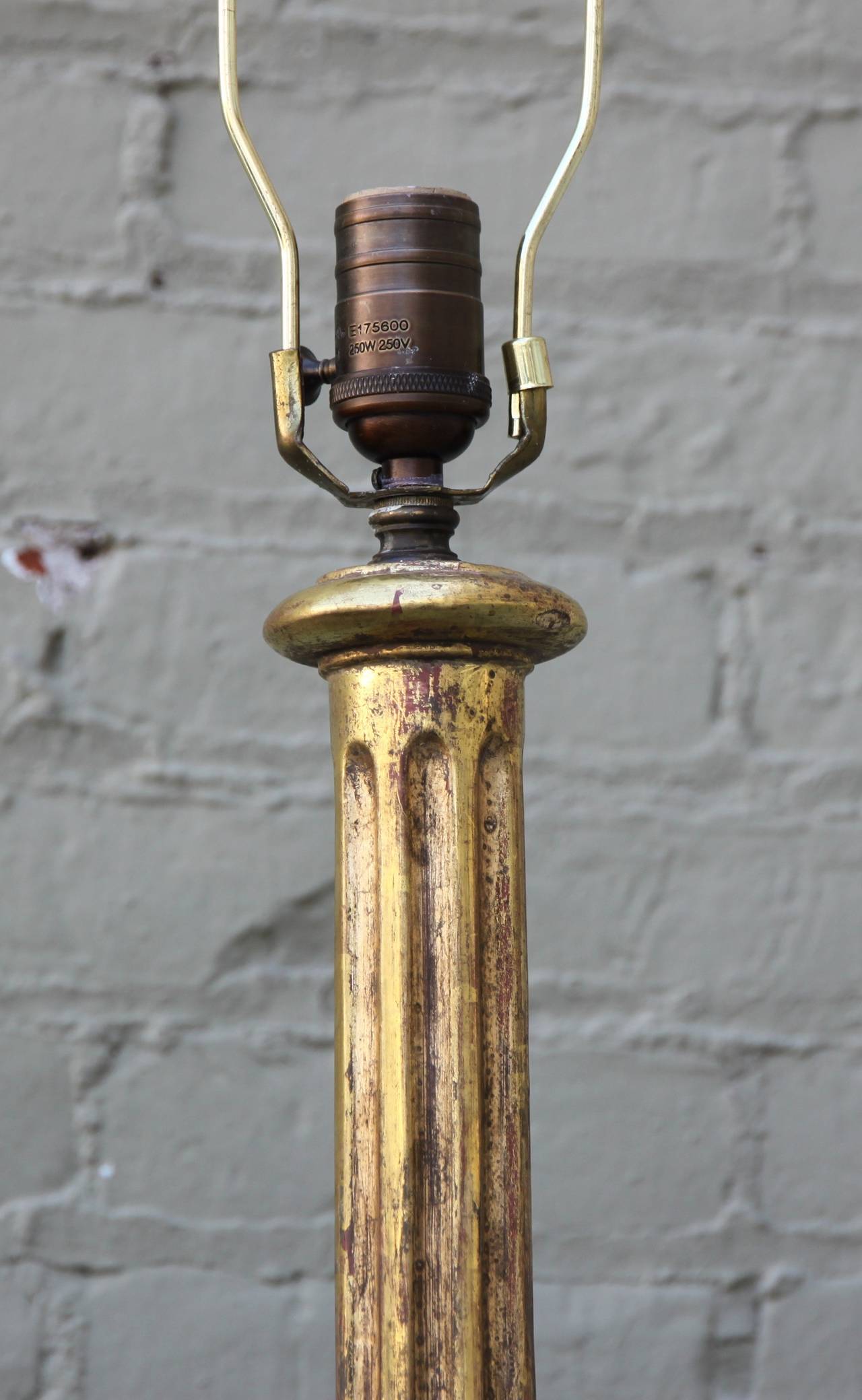Wood 19th Century Italian Giltwood Standing Lamp