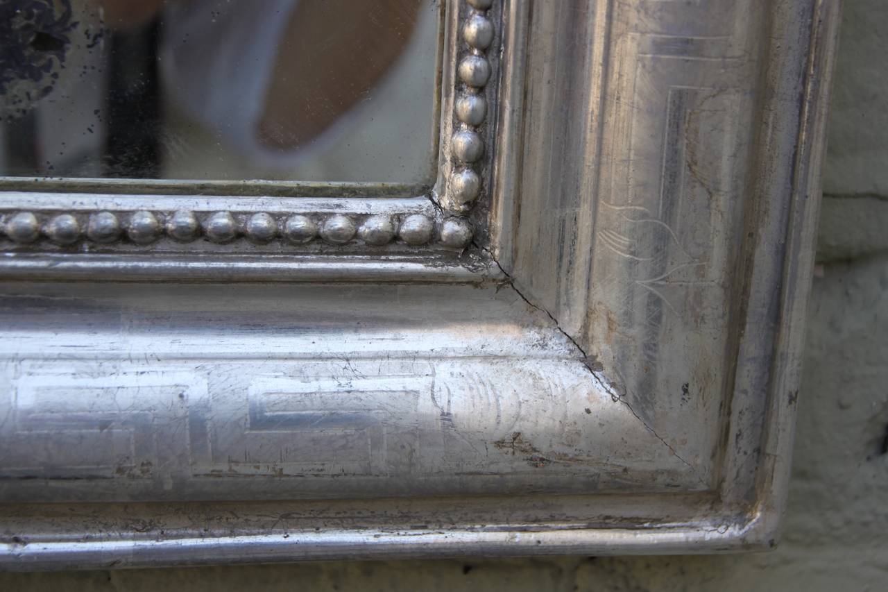 19th Century Louis Philippe Silvered Mirror In Excellent Condition In Los Angeles, CA