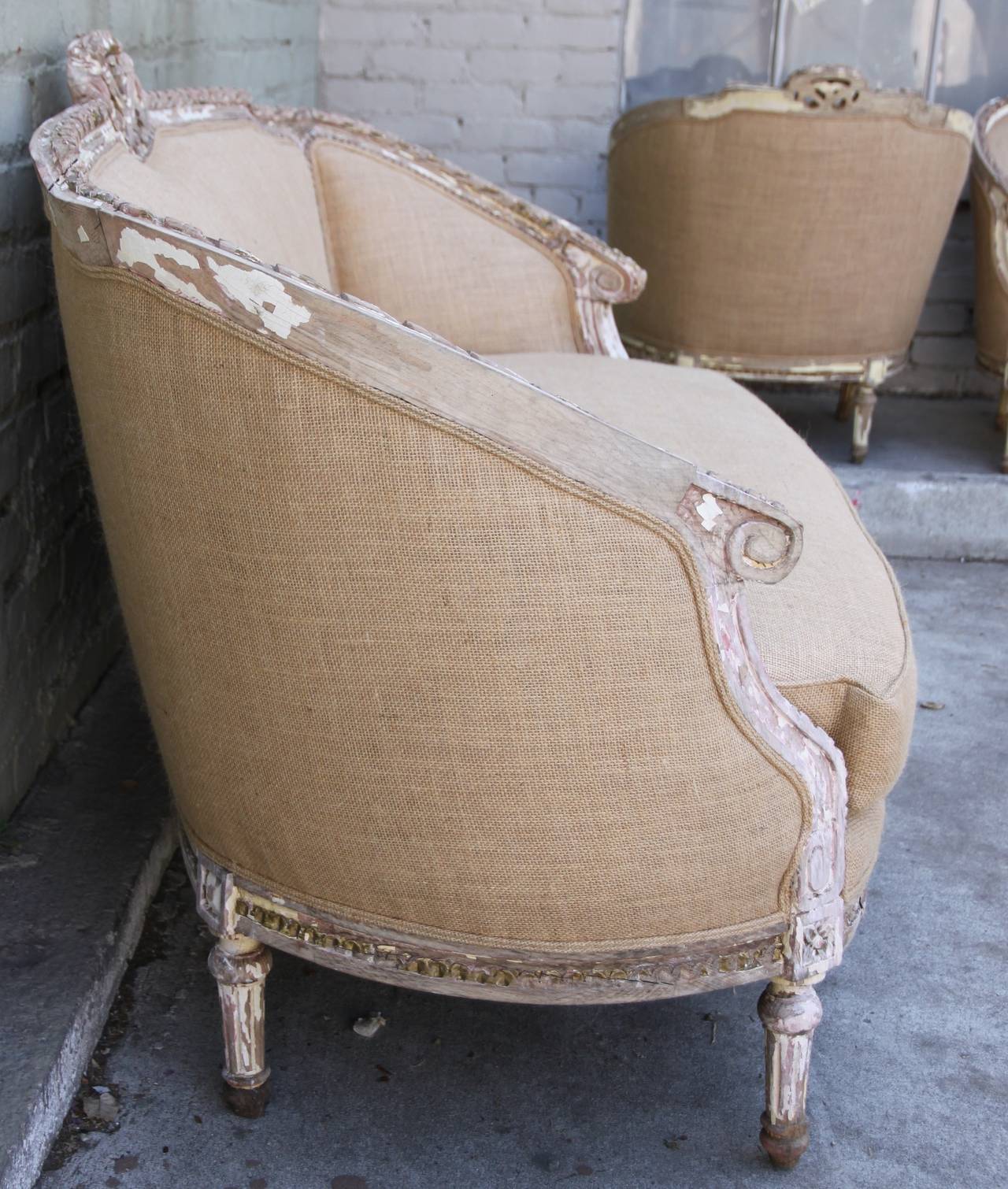 Mid-20th Century Louis XVI Style French Carved Settee