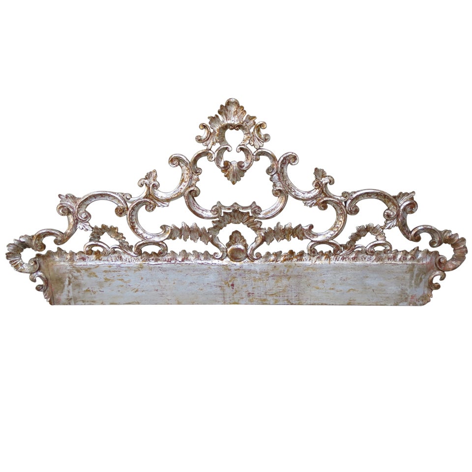 Italian Carved Silver Leaf Headboard