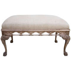 Chippendale Style Carved Bench