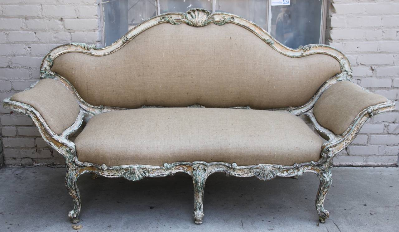 French Regency Style Painted Sofa